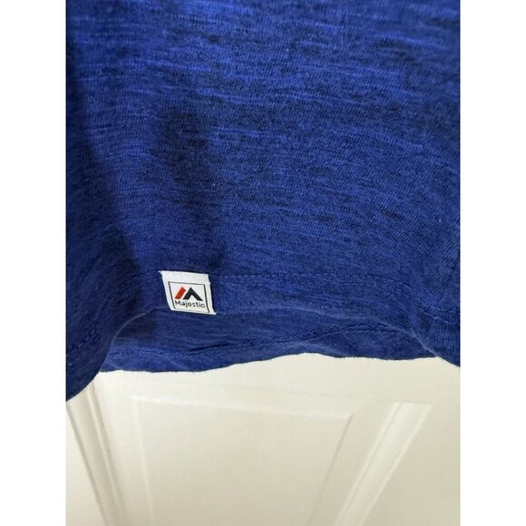 Majestic NBA Philadelphia 76ers Women’s Scalloped Red And Blue Shirt Sz Large - Picture 3 of 9